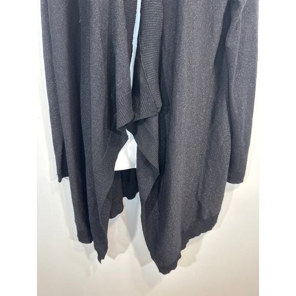 Anthropologie Velvet Silk BLEND Open Black Glitter Cardigan Womens MED Whimsical - Picture 3 of 8
